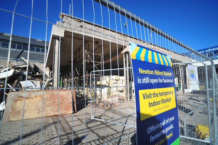 Work continues on the development palns to revitalise the market and food hall in Market Square, Newton Abbot.
