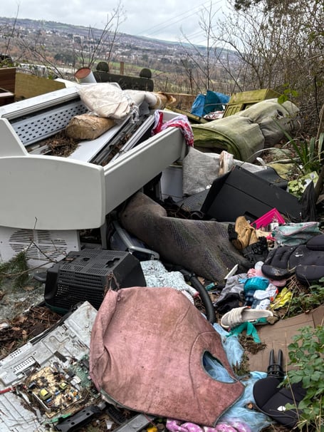 Fly-tipping in Exminster.