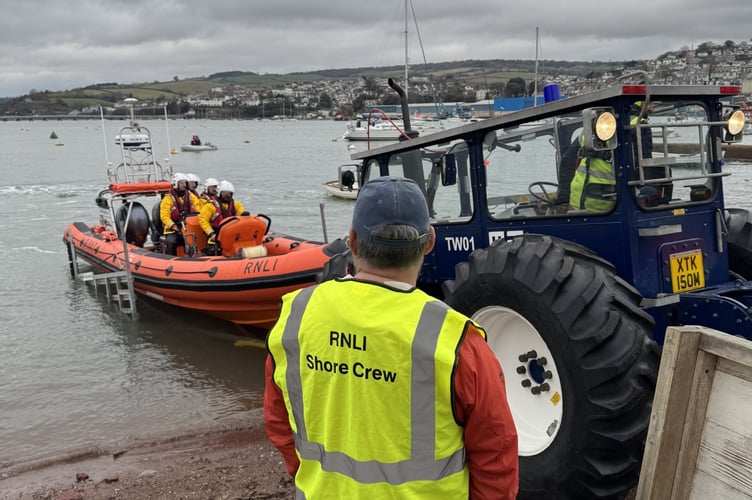 Teignmouth RNLI shore crew. Photo Amy  Furlong