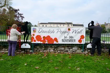 Dawlish Poppy Wall under construction Photo: Bob Simpson