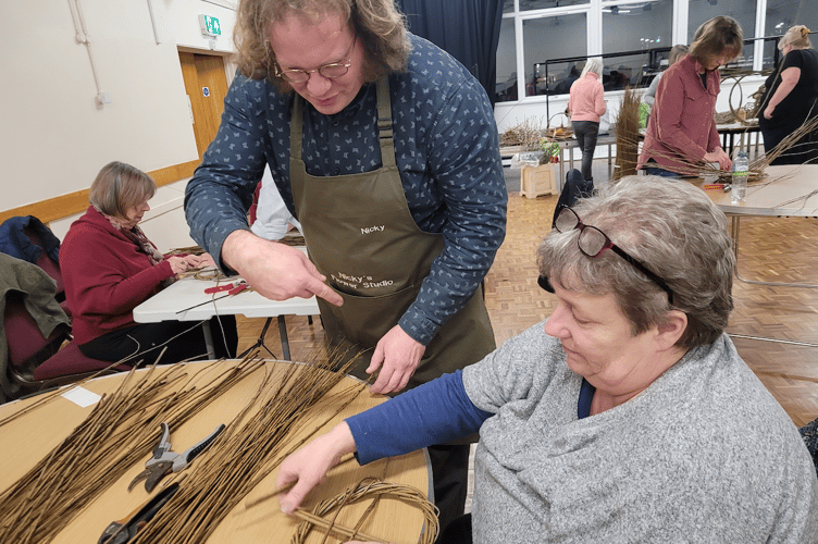 The ladies from Newton Abbot WI throughly enjoyed the workshop, led by Nicky Heal 