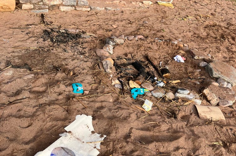 Rubbish dumped at Coryton Cove. 