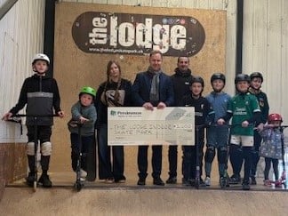 The Lodge Skatepark receives a donation from Persimmon Homes South West. 