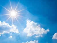 Sunny skies today patchy rain tomorrow