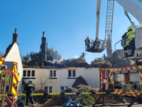 In Pictures: Thatched roof fire in Drewsteignton