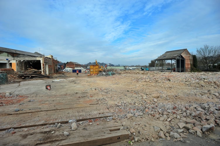 Demolition work continues at the former Bradley Mills industrial site in Newton Abbot