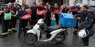 Fire crew's pizza-fuelled car wash raises grand for charity 