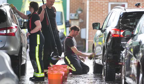 Fire station's car wash success £2,000