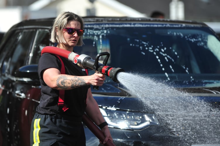 Charity car wash at Newton Abbot Fire Station