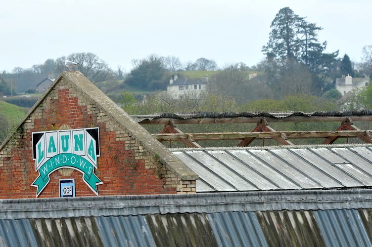 Overview of Bradley Lane Industrial Estate in Newton Abbot as the demolition work comes to a close
