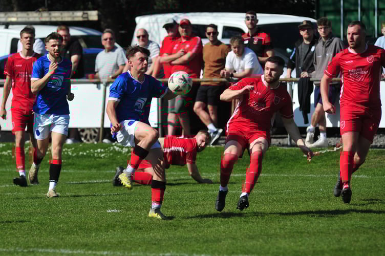 South Devon Football League Premier Division. Kingsteignton Athletic versus Newton Abbot Spurs 2nds. The Rams went down two goals to one to their Newton neighbours