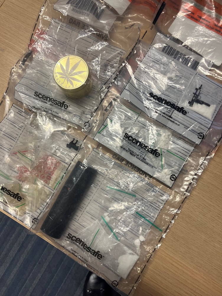 Drugs seized by police in Teignmouth and Dawlish. Photo Devon and Cornwall Police