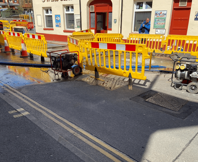 Water leak by Swan Inn result of 'third-party damage' to pipe