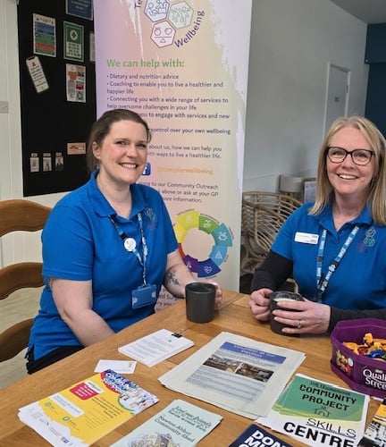 Nadine Freestone, social prescriber, with Debbie Holman, dietician and lifestyle coach, at the Newton Abbot Community Support Service. 