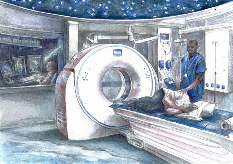 One of the works in display at Torbay Hopsital by Helen Snell.