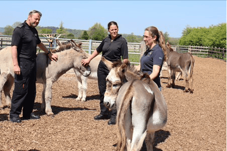 PCs Clarke Orchard and Lucy Wyatt with welfare officer Jenna