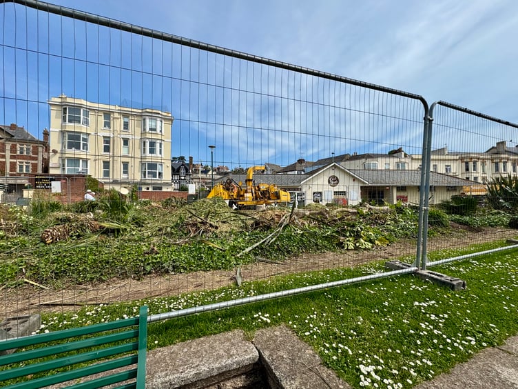 South West Water work in Dawlish town centre. Photo Bob Simpson