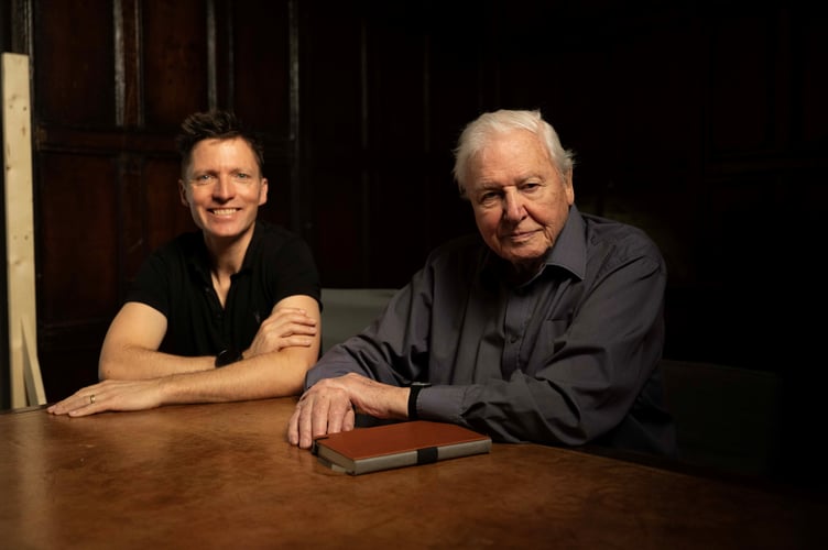 Colin Butfield and Sir David Attenborough.  Credit: Toby Strong, Open Planet Studios and Silverback Films
