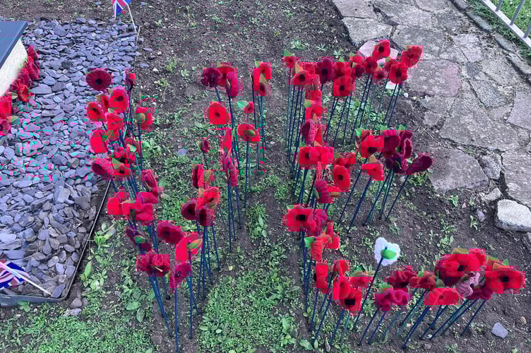 Poppy display by Teignmouth RNLI