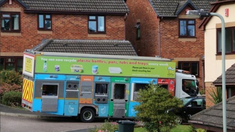 Teignbridge Council recycling lorry. Photo LDRS