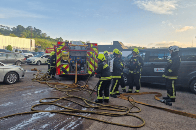 The Newton Abbot Fire Station crew made the trip to CR Motor Engineers for their latest training night