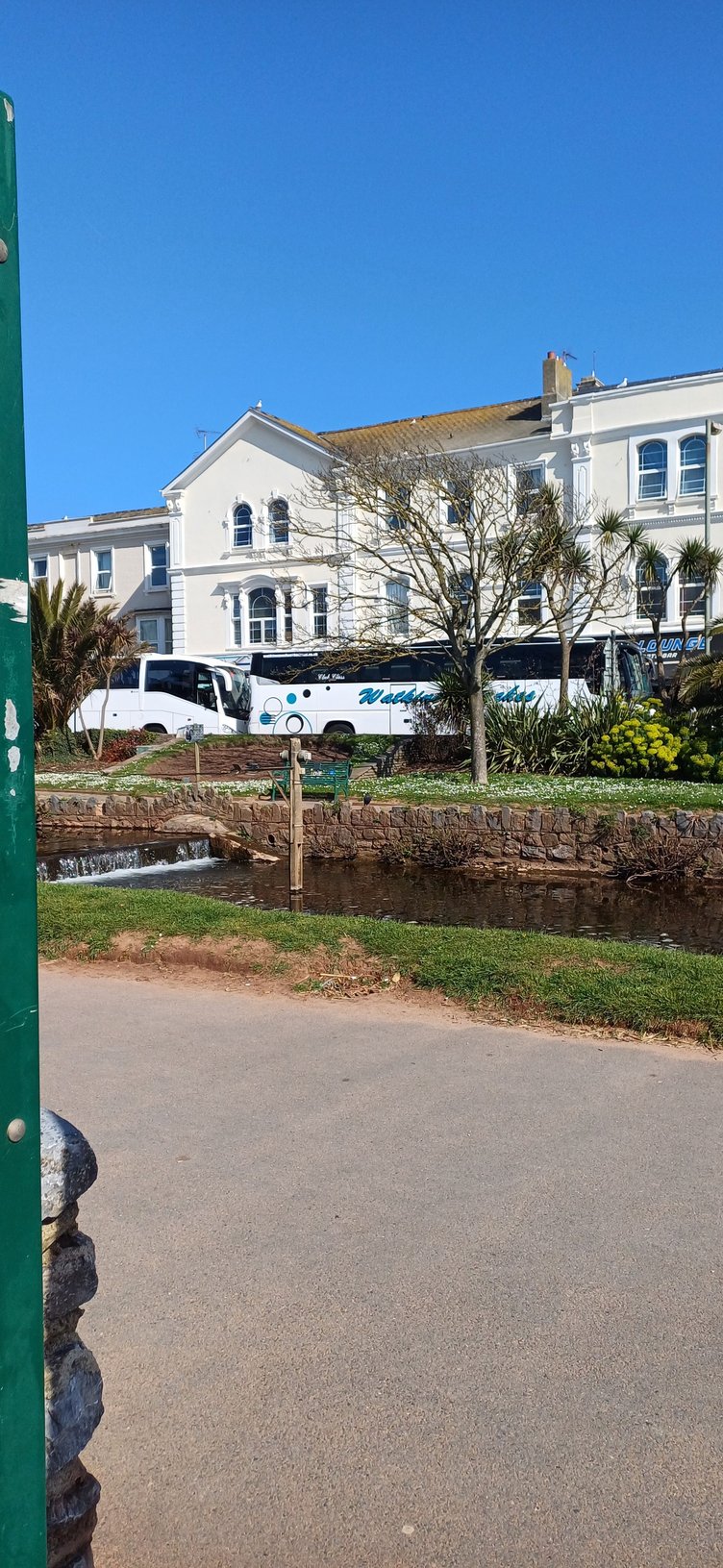 Coaches parking in Dawlish town centre. Photo Robert Allum