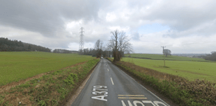 A379 blocked after collision between villages