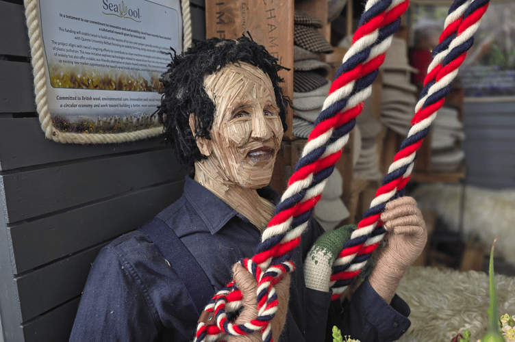 The sculpture of Monty Don was created by British Academy of Floral Art's director Tina Parkes
