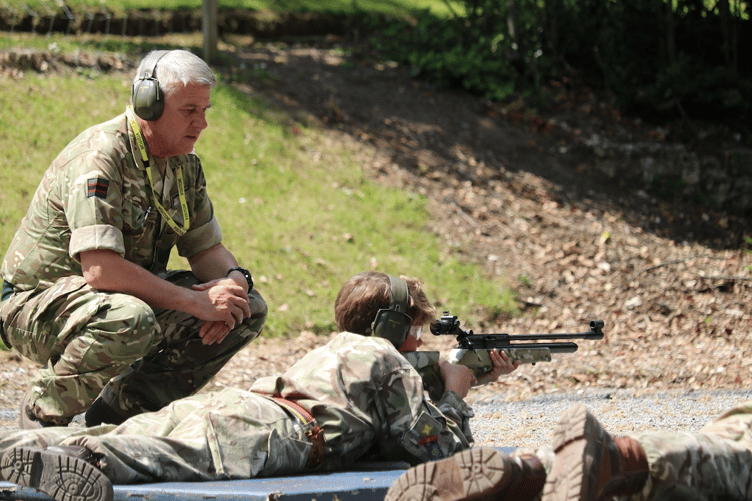 The inspection saw cadets observed while target shooting on the schools air rifle range