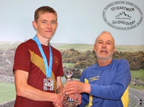 Henry Hart receives his Dartmoor Discovery trophy