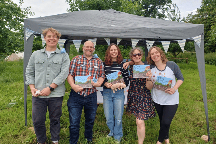 Natural England team, Jonny Griffiths; Matthew Shepherd; and Eleanor Reed. Author Emma Rosen, and illustrator Rhiannon Thomas.