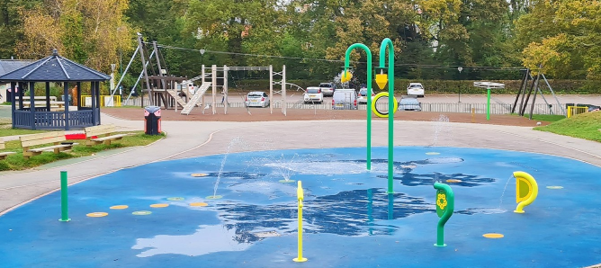 The splash pad at Decoy Country Park 