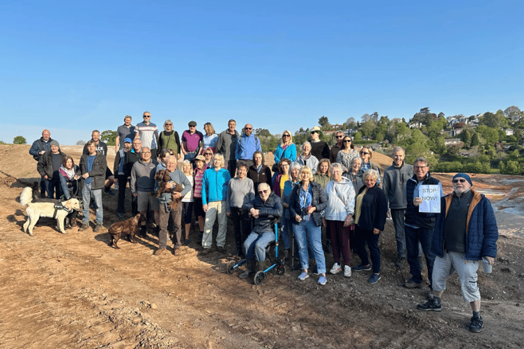 Protesters at the Wolborough site