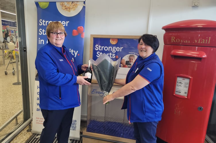 Janette Parker hands over the reins to Bev Perrins as community champion at Tesco Newton Abbot