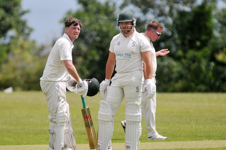 Devon Cricket League C Division West.  Teignmouth & Shaldon 1st XI  versus Cornwood 2nd XI . T&S batsmen Seamus Mc Kenna and Carl Woolnough

A 73 run win for Teignmouth and Shaldon at the Hazeldown Oval. The home side won the toss made 259 all out after 44.2 overs. Cornwood responded after tea with 186 all out after 36.5 overs