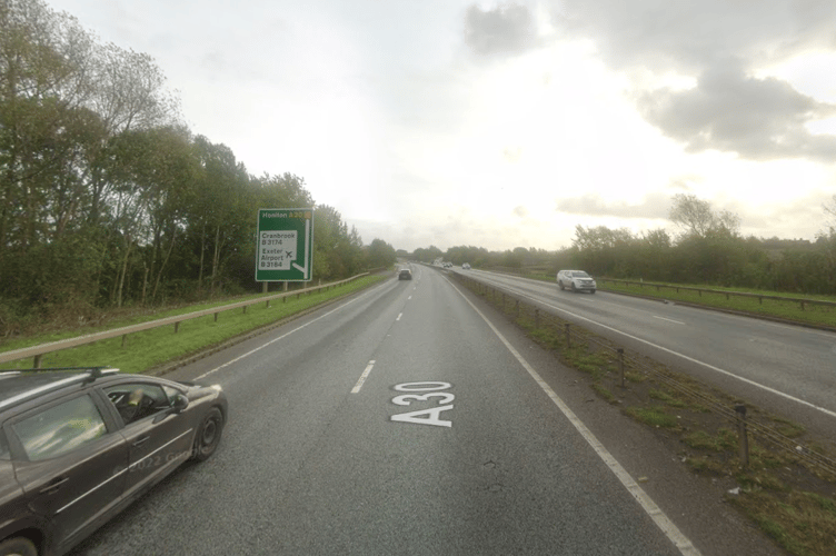 The collision occurred on the A30 eastbound carriageway at Clyst Honiton