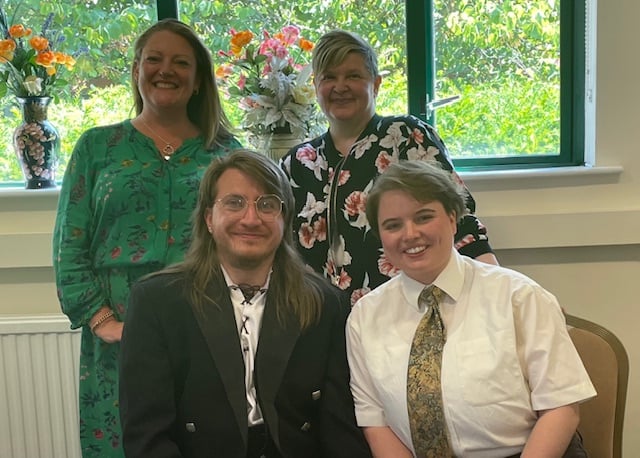 Mare and Foal Sanctuary staff step to help couple at Newton Abbot Registry Office. 
