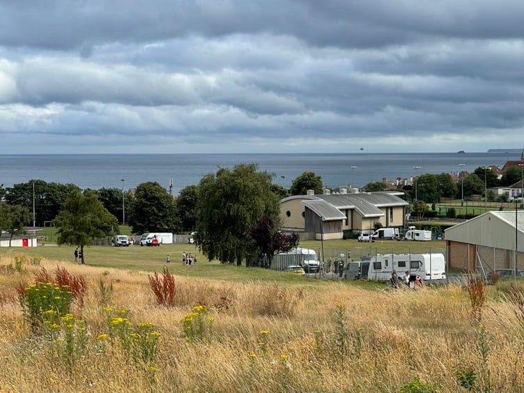 Travellers set up camp at Sandy Lane, Dawlish. Photo Eyes of Dawlish