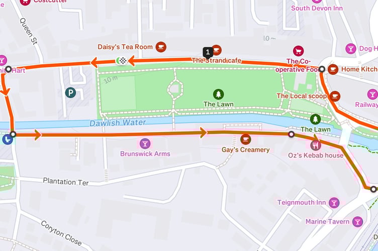 Course for Dawlish Grand Prix. Photo Dawlish Town Council 