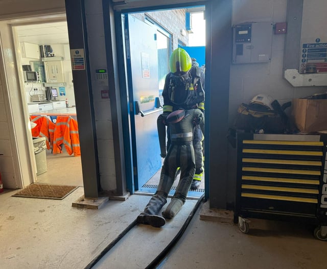 Dawlish Firefighters Practise  Drills at Local Business