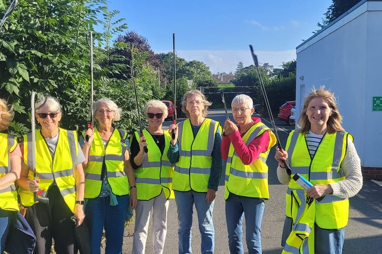 Brimley WI and Mayor Sheila Brooke litter picking. Photo Jane Hurst 