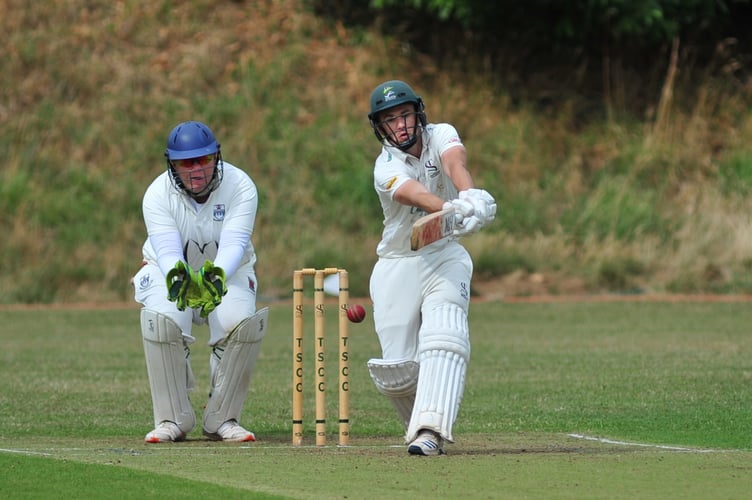Devon Cricket League C Division West.  Teignmouth & Shaldon1st XI versus Kingsbridge 1st XI. T&S skipper Todd Ballman and Kingsbridge 'keeper Aaron Chandler