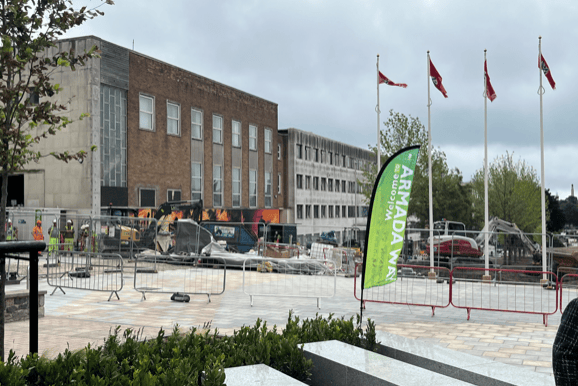 Mayflower House and the former Salvation Army building Congress Hall will be demolished and apartment blocks will take their place
