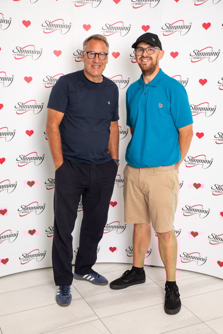 Courtney Weatherbed with former footballer Paul Merson. Photo Slimming World 