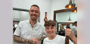 Tyler's selfless haircut supports cancer charity