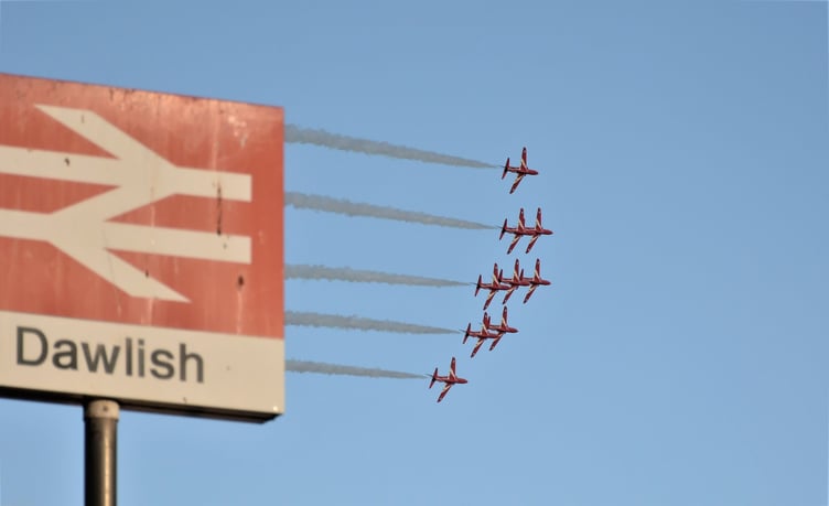 Red Arrows will be making a flypast in Dawlish. Photo courtesy Dawlish Celebrates Carnival