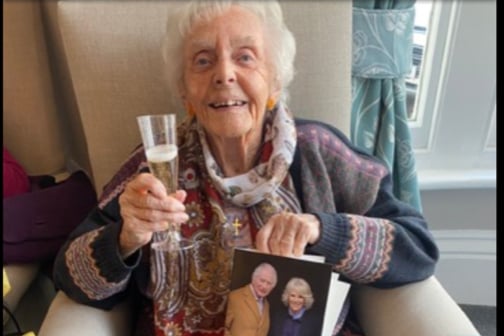 Barbara 'Bobby' Blatchford celebrating her 100th birthday earlier this year