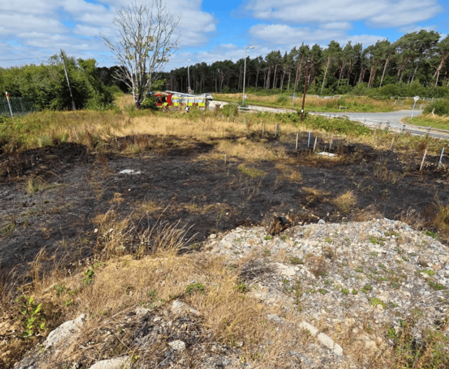 Fire crew tackles 'out of control' bonfire 