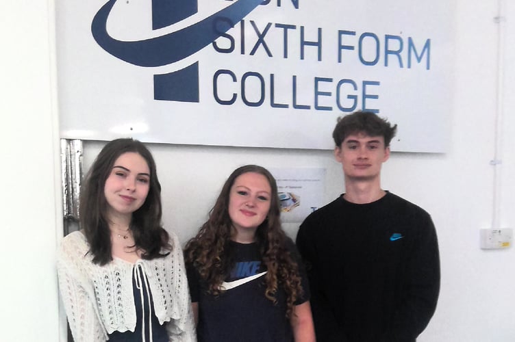 Annie Behan, Keira Evans, Harrison Fielder Teign School