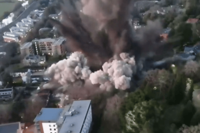 Bomb detonation in Exeter in 2021